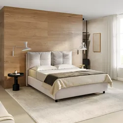 Letto matrimoniale contenitore 160x190 cm in tessuto effetto maglia ghiaccio sfoderabile - Priory