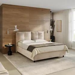 Letto matrimoniale contenitore 160x190 cm in velluto beige sfoderabile - Priory