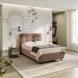 Letto una piazza e mezza contenitore 120x190 cm in tessuto effetto maglia tortora - Norfolk
