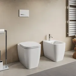 Sanitari filomuro in ceramica rimless con sedile copriwc SoftClose- Henges