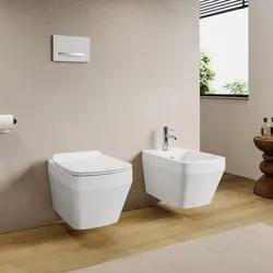 Sanitari sospesi in ceramica rimless con sedile copriwc softclose - Baden