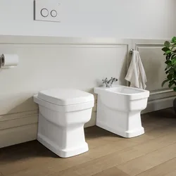 Sanitari filomuro in ceramica con sedile copriwc - Evolution