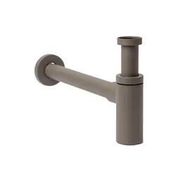 Sifone di scarico tondo universale in ottone fango