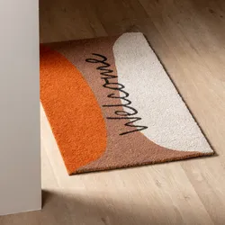 Zerbino 45x75 cm in coir multicolor con scritta Welcome