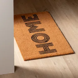 Zerbino 45x75 cm in coir Home scritta nera