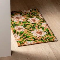 Zerbino 45x75 cm in coir con disegno prato fiorito