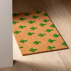 Zerbino 45x75 cm in coir con disegno palme verdi