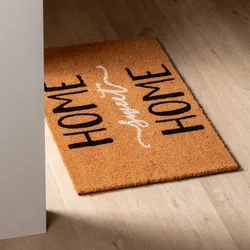 Zerbino 45x75 cm in coir Home Sweet Home scritta nero e bianco