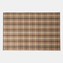 Tappeto da esterno 200x300 cm in polipropilene a quadri beige