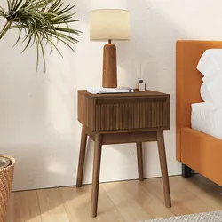 Comodino 39x55h cm effetto legno noce con 1 cassetto - Monsieur