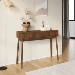 Consolle 100x75h cm effetto legno noce con 2 cassetti - Monsieur
