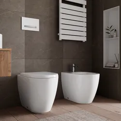Sanitari filomuro in ceramica con sedile avvolgente soft-close - Hottis Evo