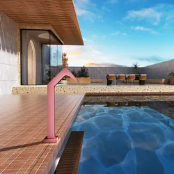 Miscelatore a cascata per piscina 6x5,5x68 h cm in acciaio inox 316 rosa corallo - Philippe
