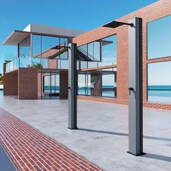 Colonna doccia da esterno 221h cm in acciaio inox 316 grigio cobalto - Lukas