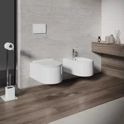 Sanitari Bagno Round Sospesi con Sedile a chiusura Rallenta e