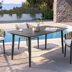 Tavolo da esterno 160x90 cm in alluminio antracite - Kyla