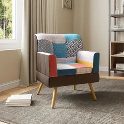 Poltrona scandinava in tessuto patchwork multicolore - Copenaghen