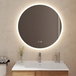 Specchio da bagno 3 led Ø 80 cm con luce perimetrale e antiappannante - Velocity