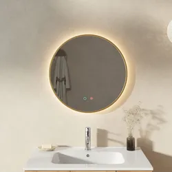 Specchio da bagno 3 led 60 cm con antiappannate e retroilluminato oro spazzolato - Empiria