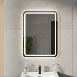 Specchio da bagno led 60x80 cm luce retroilluminata e frontale con antiappannante - Atens
