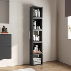 Colonna bagno 32x167h cm antracite con 5 vani - Kantiko