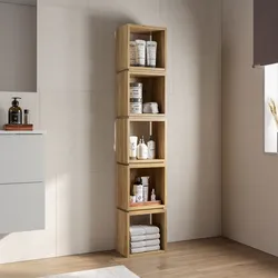 Colonna bagno 32x167h cm rovere con 5 vani - Kantiko