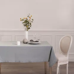 Tovaglia 240x140 cm in cotone grigio chiaro - Erynda