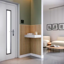 Set 2 pannelli fonoassorbenti boiserie 60x120h cm bianco con listelli rovere chiaro - Bjorn