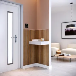 Set 2 pannelli fonoassorbenti boiserie 60x120h cm bianco con listelli rovere scuro - Bjorn
