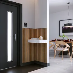 Set 2 pannelli fonoassorbenti boiserie 60x120h cm nero con listelli rovere scuro - Bjorn