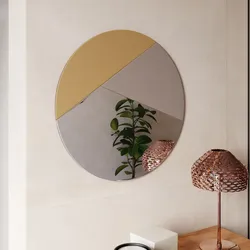 Specchio da parete 60 cm con dettaglio geometrico multicolore - Sural