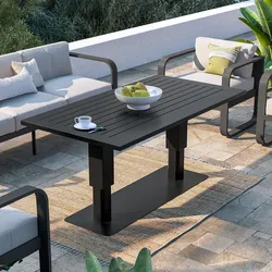 Tavolo da giardino sollevabile 150x80 cm in alluminio grafite - Tirana