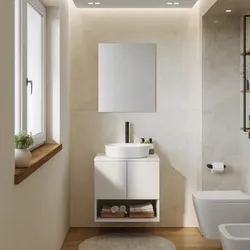 Mobile bagno sospeso 60 cm bianco opaco con top e specchio - Lion