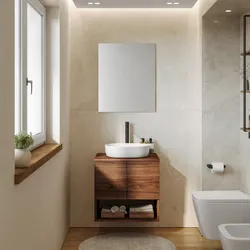 Mobile bagno sospeso 60 cm rovere deciso con top e specchio - Lion
