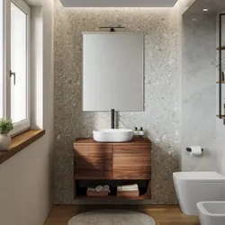Mobile bagno sospeso 80 cm rovere deciso con top e specchio - Lion