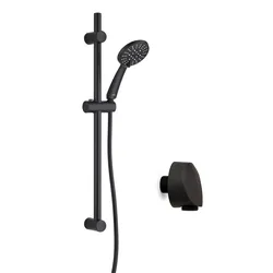 Saliscendi con doccino slim multigetto e flessibile con presa d' acqua nero opaco - Sunset di Jacuzzi Rubinetteria