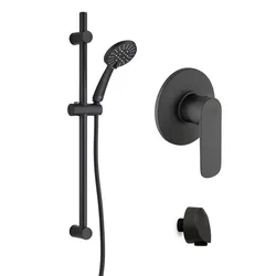 Set incasso doccia con saliscendi e doccino slim multigetto nero opaco - X9 di Jacuzzi Rubinetteria