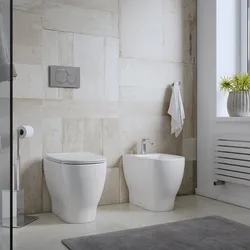 Coppia di sanitari filomuro in ceramica rimless con copriwc softclose - Vela