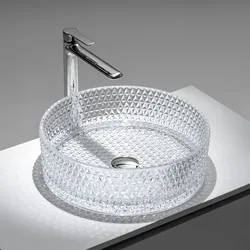 Lavabo d'appoggio in vetro 39x12h cm trasparente - Jeda