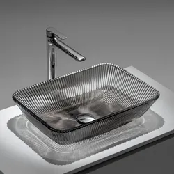 Lavabo d'appoggio in vetro 46x11,5h cm marrone kodiac - Jeda
