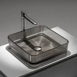 Lavabo d'appoggio in vetro 39x10,5h cm marrone kodiac - Jeda