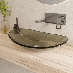 Lavabo da appoggio 53x35 cm in vetro marrone - Esme