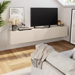 Mobile porta tv sospeso 180 cm in legno cashmere con 3 ante - Betka