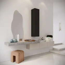 Mobile ingresso sospeso reversibile 285 cm nero opaco grigio pietra e cashmere cannettato - Judith