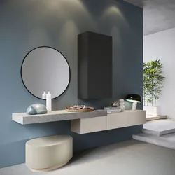 Mobile ingresso sospeso reversibile 285 cm grigio pietra cashmere opaco e antracite cannettato - Judith