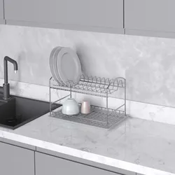 LuxStep Tappetino Scolapiatti In Microfibra Assorbente – Grigio, 38x45 Cm – Pratico E Antimacchia