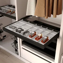 Cassetto con organizer portaoggetti per armadio nero testurizzato - Practiko