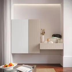 Mobile ingresso sospeso reversibile 180 cm bianco opaco e cashmere cannettato - Judith