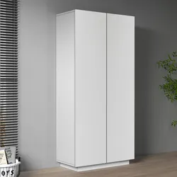 Armadio 80x166h cm bianco opaco con 2 ante e ripiani - Canadian