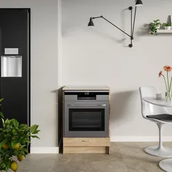 Base per forno 60 cm rovere sonoma e top beige con anta - Sorbona